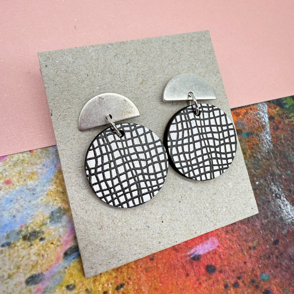 Doodle Black Stud Deryn Jewellery 