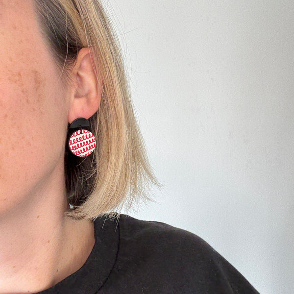 Doodle Red Stud Deryn Jewellery 