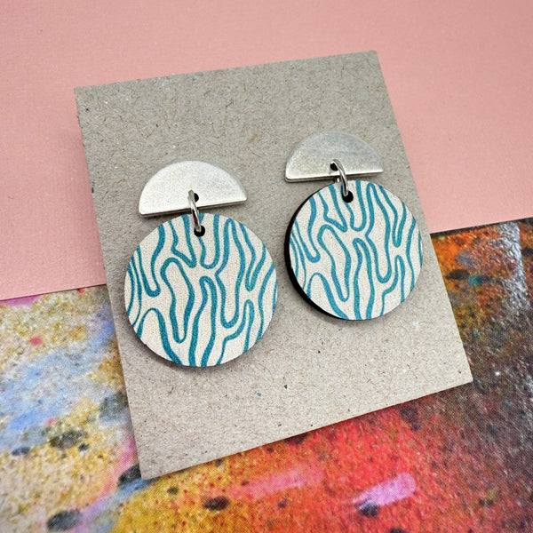Doodle Blue Stud Deryn Jewellery 