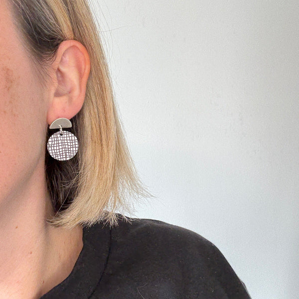 Doodle Black Stud Deryn Jewellery 